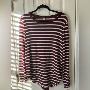 Old Navy Red/White Striped Long Sleeve Women’s Size Large